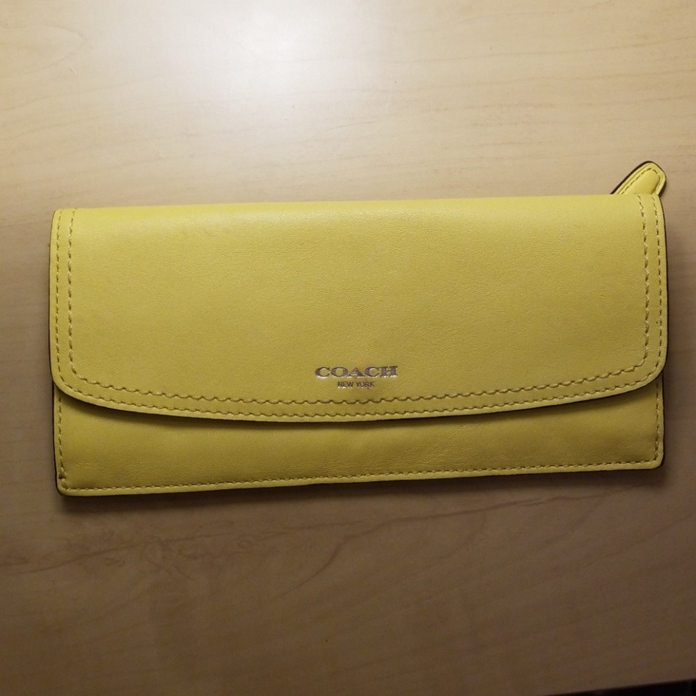 Coach Slim Fold Yellow Wallet